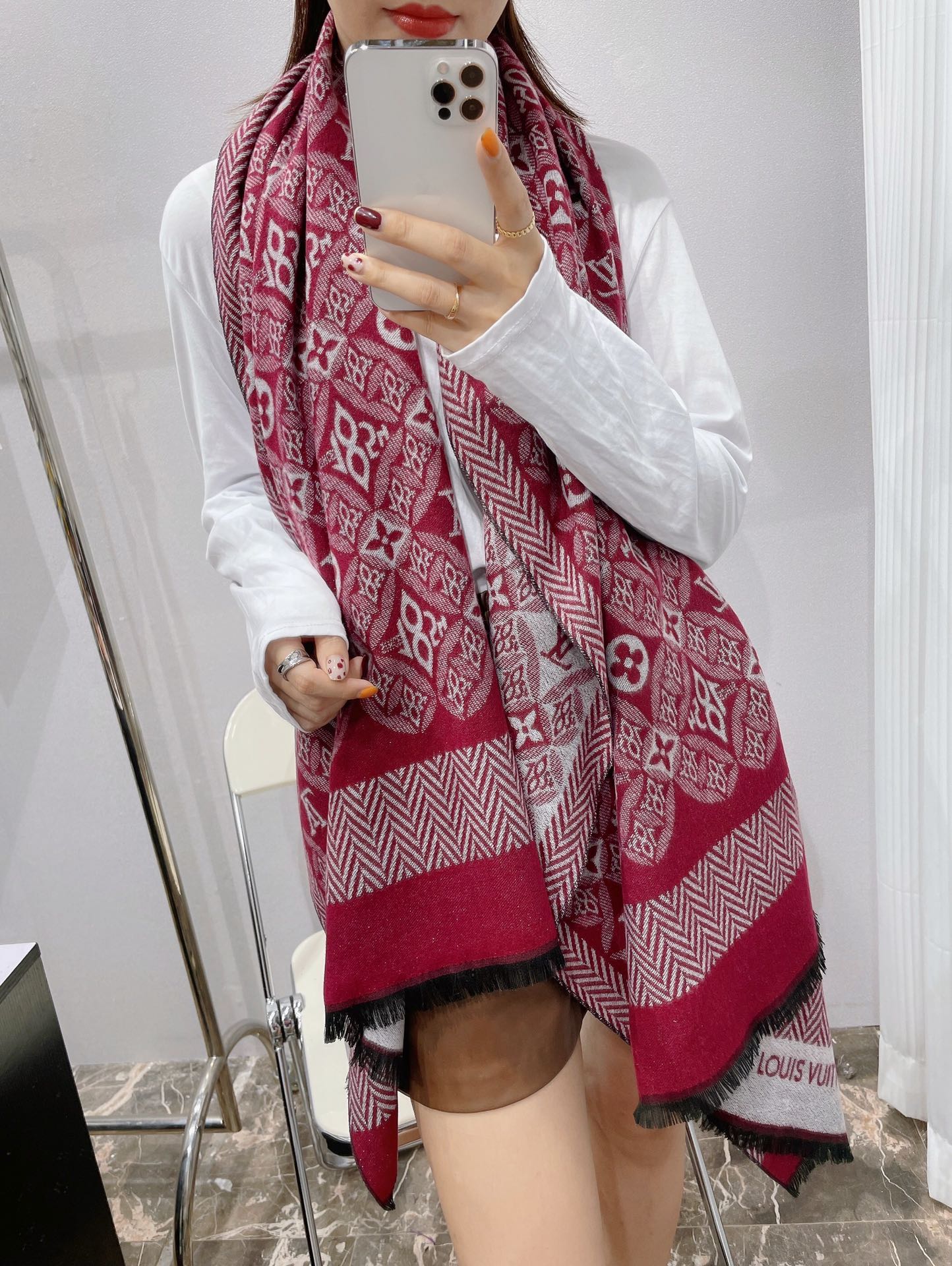 1854s Jacquard Warm Scarf Shawl