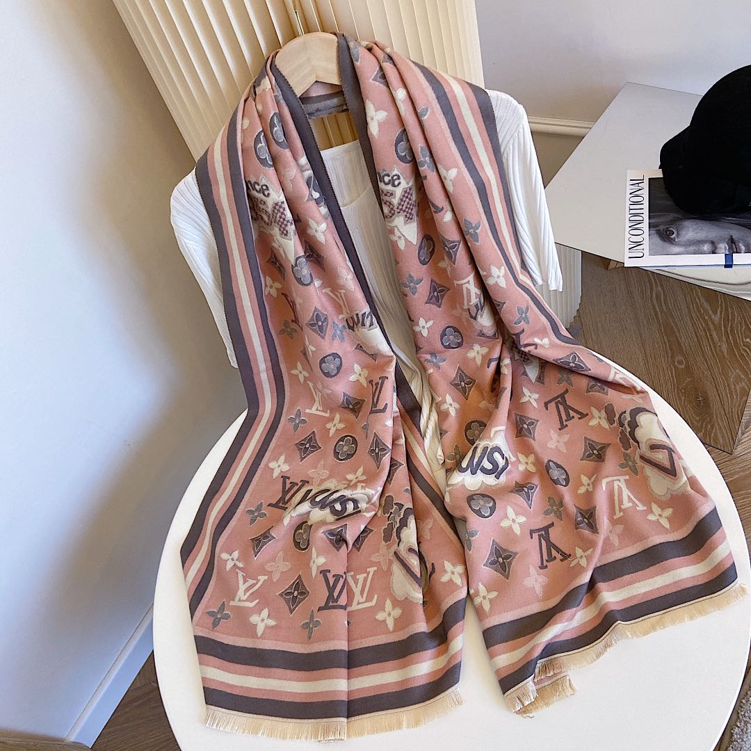 Statement Monogram Jacquard Scarf Shawl