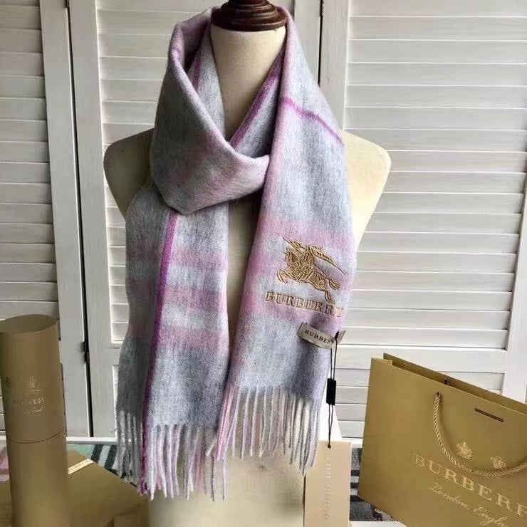 Classic Check Fringed Cashmere Scarf