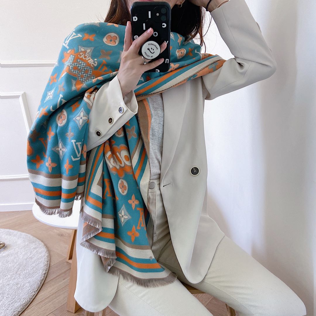 Statement Monogram Jacquard Scarf Shawl